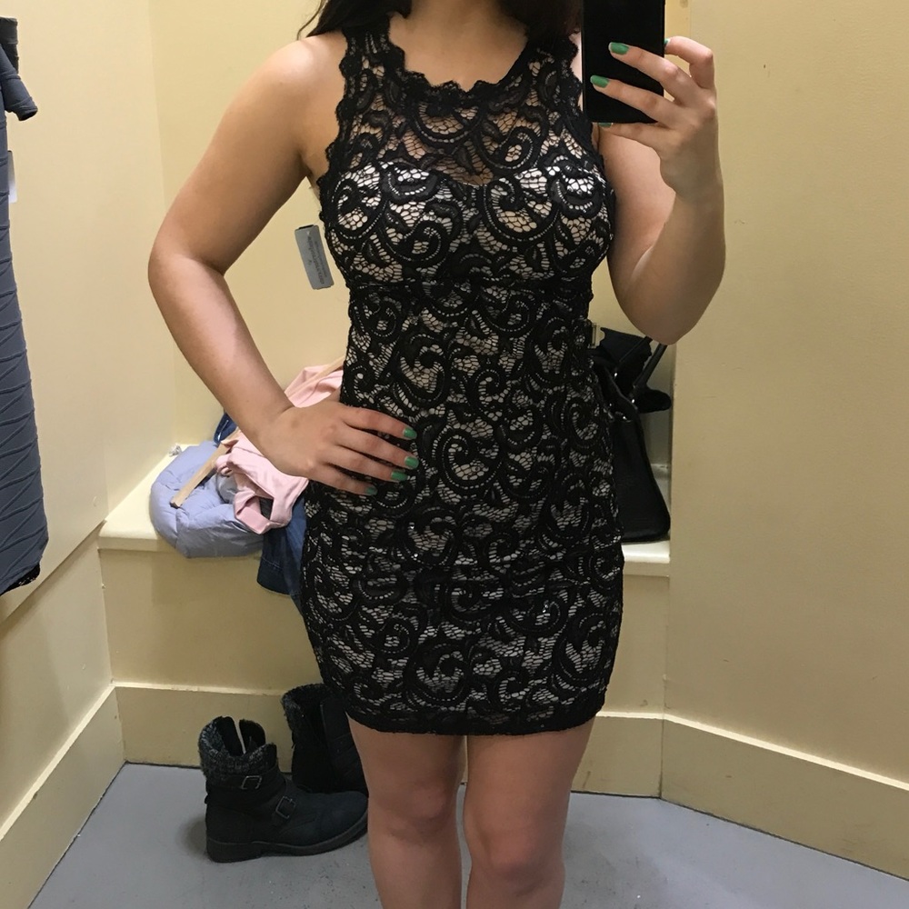 Windsor Black Sequins Lace Dress